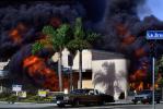 Rodney King Riots, Building on Fire, La Brea, 1992, PRSV05P04_15