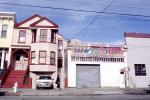 Stop Bryant Square Banner, San Francisco, garage, steps, fire hydrant, buildings, PRSV07P02_04