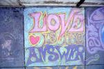 Love is the Answer, Chalk Painting, Sidewalk, 2nd Iraq War Protest Rally, Crowds, Protesting War, PRSV07P14_06