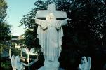 Christ Statue, cross, angels, PTGV01P15_16