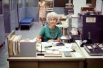 Madmen Secretary, Office, woman, desk, books, telephone, paperwork, 1960s, PWWV05P13_07