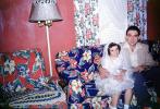 Mother, Daughter, Father, girl, dress, formal, First Holy Communion, 1940s, RCTV08P01_16