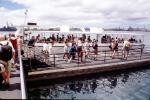People Boarding, Ferry Boat, dock, Arizona Memorial, Pearl Harbor, Honolulu, Oahu, Battleship, RVLV05P05_03