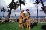 Father, Daughter, Son, Mother, Palm Trees, Beach, summer, 1950s, RVLV06P03_19