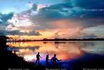 Fishermen, Boys, Lake, Water, Sunset, Clouds, SFIV01P03_06.2657