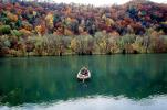 Lake, Fishing Boat, Fall Colors, Autumn, Bucolic, Reflection, SFIV01P13_18