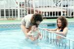 Swimming Pool, Swim Lessons, Teaching a Child to swim, Backyard Swimming Pool, 1970s, SWFV01P13_16