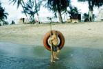 Inner-Tube, Beach, Water, Boy, Swim Trunks, Staff, Nimitz Beach, Guam, 1955, 1950s, SWFV01P15_06