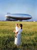 Woman and Child looking at Moored Blimps, 1955, 1950s, TADV01P09_19
