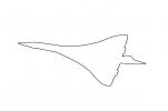 Concorde outline, line drawing, shape, TAFV04P10_09O