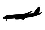 Convair 880-22-1, 880 series silhouette, landing, TAFV45P04_10M