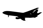 Douglas DC-10-30 silhouette, logo, landing, airborne, flying, TAFV45P07_16M