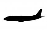 Boeing 737-3G7 silhouette, shape, TAFV49P07_18M