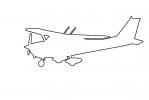 Cessna 172I outline, line drawing, shape, TAGV01P09_07O