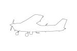 Cessna 172 line drawing, outline 172N, shape, logo, TAGV06P14_12O