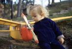Little Girl with a Balsa Wood airplane, backyard, 1950s, TAMV01P06_19