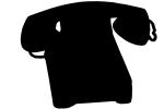 Rotary Dial Phone silhouette, 1950s, logo, shape, TMTV01P02_07M