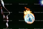 Global Warming, Earth, Globe, Ball, The World Ablaze, Burning Globe, flames, fire, circle, round, Climate Change, circular, TOPV02P10_11