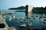 Harbor, Boats, Castle, Building, Dock, Dubrovnik, Adriatic Sea, Croatia, TSCV07P14_12