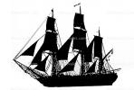 sail, Silhouette, Pirate Ship, classic, icon, iconic, portfolio, logo, shape, TSTV01P10_12M