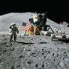 Walking on the Moon, Moonwalk, Walk, Lunar Module, LM, LEM, on the moon, Lunar Excursion Module, Buggy, Landing, USLV01P01_14