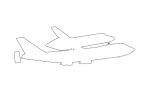 Space Shuttle and Carrier outline, line drawing, 747-100 series, USRD01_021O