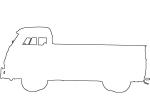 Volkswagen Pickup outline, line drawing, shape, VCCV05P04_01O