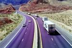 dashed lines, Interstate Highway I-15, Road, Roadway, Northwestern Arizona, vanishing point, VCRV11P03_04