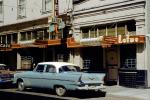 1956 Plymouth Savoy, Lotus Hotel, cafe, 4-door sedan, building, 1950s, VCRV23P03_16