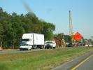 trucks, cars, highway, crane, Interstate Concstruction, Lane Narrows, Semi-trailer truck, Semi, VCTD01_092