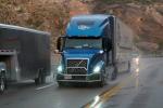 Volvo Semi Trailer Truck, Rain, Highway, Moab, US Route 191, VCTD03_001