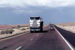 Freightliner, Interstate Highway I-40, flatbed trailer, cabover semi trailer truck, flat front, VCTV02P09_01