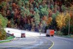 Fall Colors, Autumn, Deciduous Trees, Woodland, Highway-28, near Bryson City, Semi-trailer truck, Semi, VCTV03P06_08