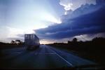 Highway, Semi-trailer truck, Semi, crepuscular rays, clouds, VCTV04P13_13