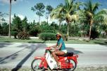 Woman on a Motorcycle, hat, Palm Trees, VMCV02P10_05