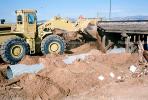 Articulated Front Loader, Train accident near Kingman, Arizona, caused by flash flooding, daytime, daylight, VRAV01P13_01
