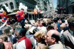 Hoards, Packed People, Crowds, Celebration, Downtown, Throngs, downtown-SF, Powell Street at Union Square, CC celebration June 21 1984, 1980s, VRCV01P04_09