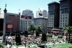 Union Square, Bell Ringing Contest, Macy's, buildings, downtown, downtown-SF, Saint Francis Hotel, VRCV01P11_09