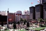 Union Square, Bell Ringing Contest, Macy's, buildings, downtown, downtown-SF, Saint Francis Hotel, VRCV01P11_10