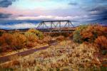 Truss Bridge, Shrub, River, Clouds, New Mexico, 13 November 1993, VRFV03P11_06