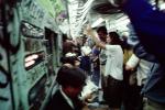 Crowded Train, subway, Railcar Interior, people, commuters, underground, June 1980, NYCTA, 1980s, VRHV01P02_01