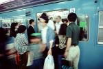 Passengers, Entering, Leaving, disembarking, Crowded, People, commuters, VRHV01P12_09