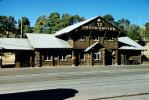 Grand Canyon Railroad Depot, Station, Log Building, Terminal, 1950s, VRPV08P14_12